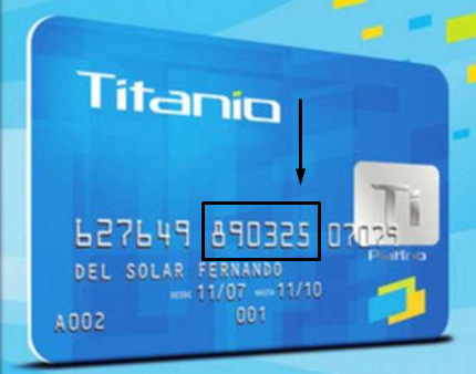 numero de cuenta de tarjeta titanio